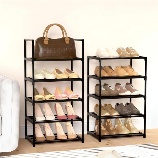NYALKARAN Shoe Rack with Shelf | Foldable Plastic Shoe Rack with Shelves for Bedroom, Entryway & Living Room | Multipurpose Footwear Stand for Home (4 Layer)