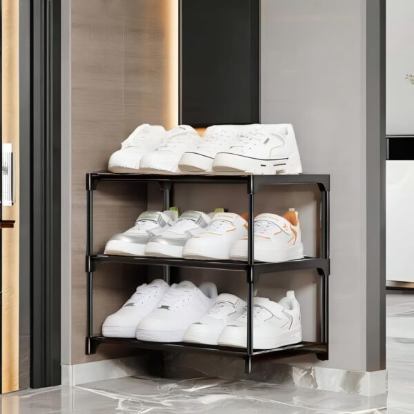 NYALKARAN Shoe Rack with Shelf | Foldable Plastic Shoe Rack with Shelves for Bedroom, Entryway & Living Room | Multipurpose Footwear Stand for Home (4 Layer)