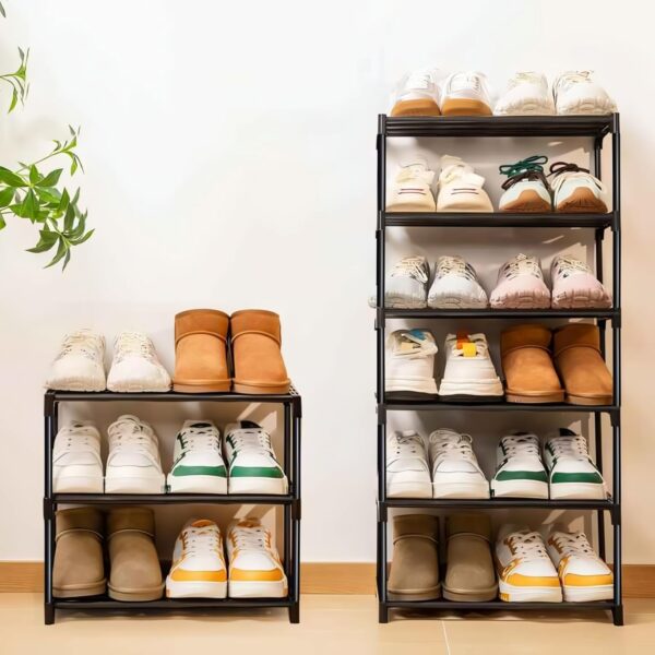 NYALKARAN Shoe Rack with Shelf | Foldable Plastic Shoe Rack with Shelves for Bedroom, Entryway & Living Room | Multipurpose Footwear Stand for Home (4 Layer)