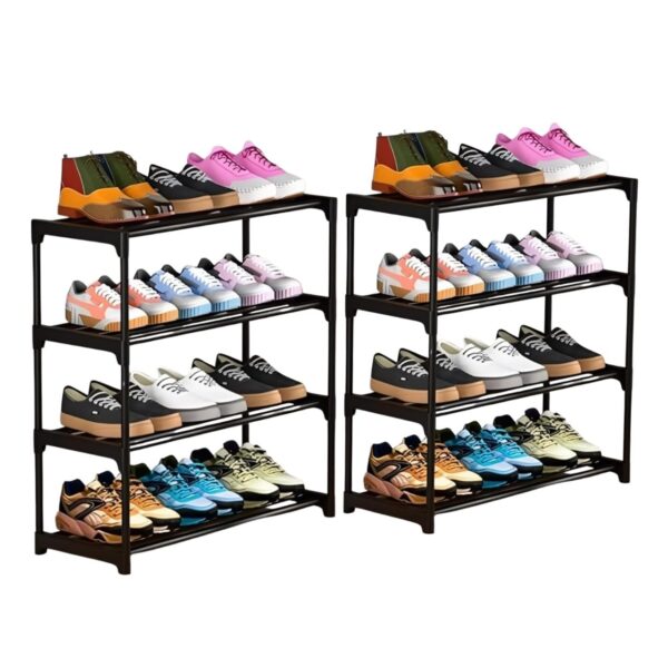 NYALKARAN Shoe Rack with Shelf | Foldable Plastic Shoe Rack with Shelves for Bedroom, Entryway & Living Room | Multipurpose Footwear Stand for Home (4 Layer)
