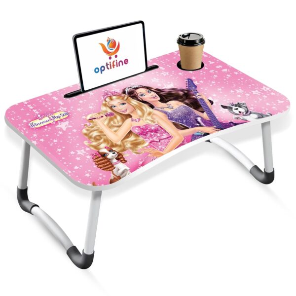 OPTIFINE Study Table Bed Table Premium Laptop Table/Foldable and Portable Wooden/Writing Desk for Office/Home/School (BLACKK)
