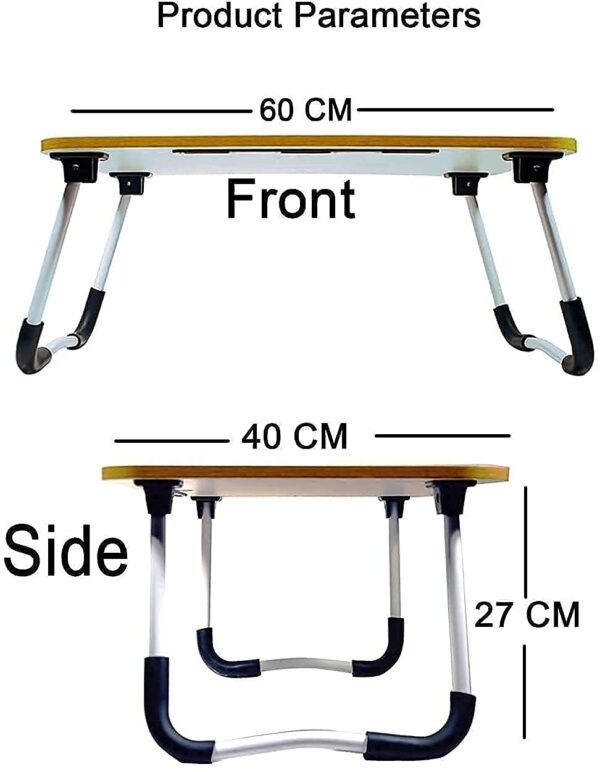 OPTIFINE Study Table Bed Table Premium Laptop Table/Foldable and Portable Wooden/Writing Desk for Office/Home/School (BLACKK)