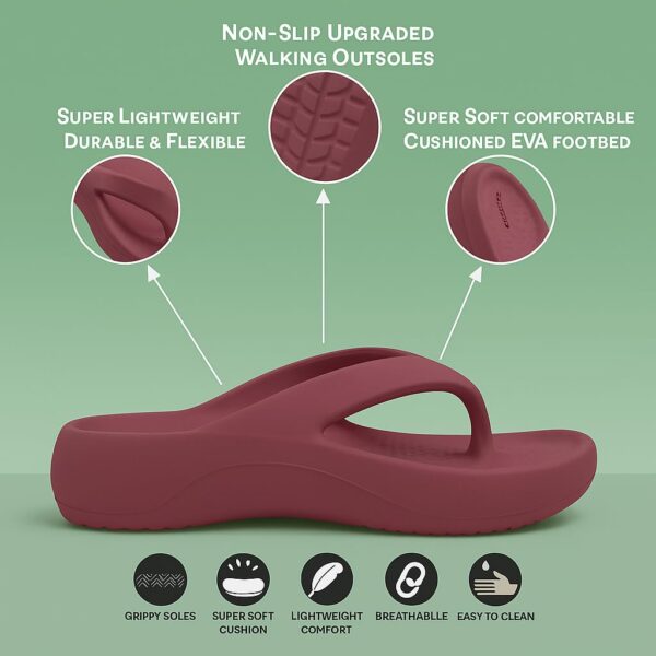 ORTHO JOY Orthopedic Slippers for Women | Comfortable EVA Flip-Flops with Arch & Heel Support | Anti-Skid Lightweight Slides for Foot Pain Relief – Ideal for Indoor & Outdoor Use