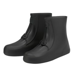 PAGALY Tall Silicone Shoe Cover Waterproof, Double-Breasted Waterproof Layer Shoes Cover for Rainy, Reusable Non-Slip Shoe Rain Cover
