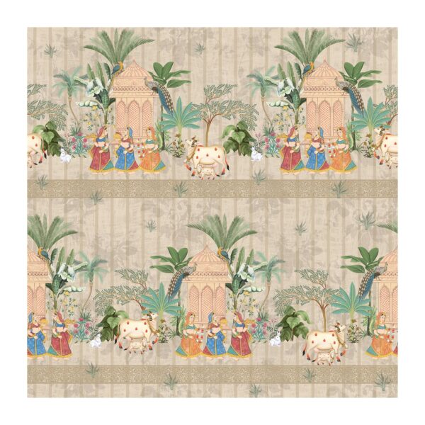 PAPER PLANE DESIGN Pichwai Traditional Nathdwara Art on Deep Maroon | Self Adhesive Wallpaper Peel & Stick, Waterproof, Stain-Proof & Easy to Clean | 16 in X 90 in, Pooja Room,...