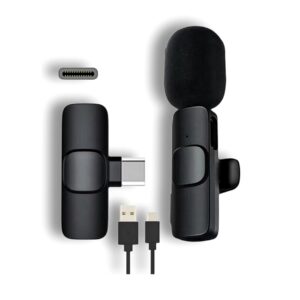 PerfX 4 in 1 K8 Wireless Microphone, Mini Portable Recording Clip Mic with Receiver for All Type-C, Micro U Mobile Phones Camera Laptop for Vlogging YouTube Online Class, Zoom...