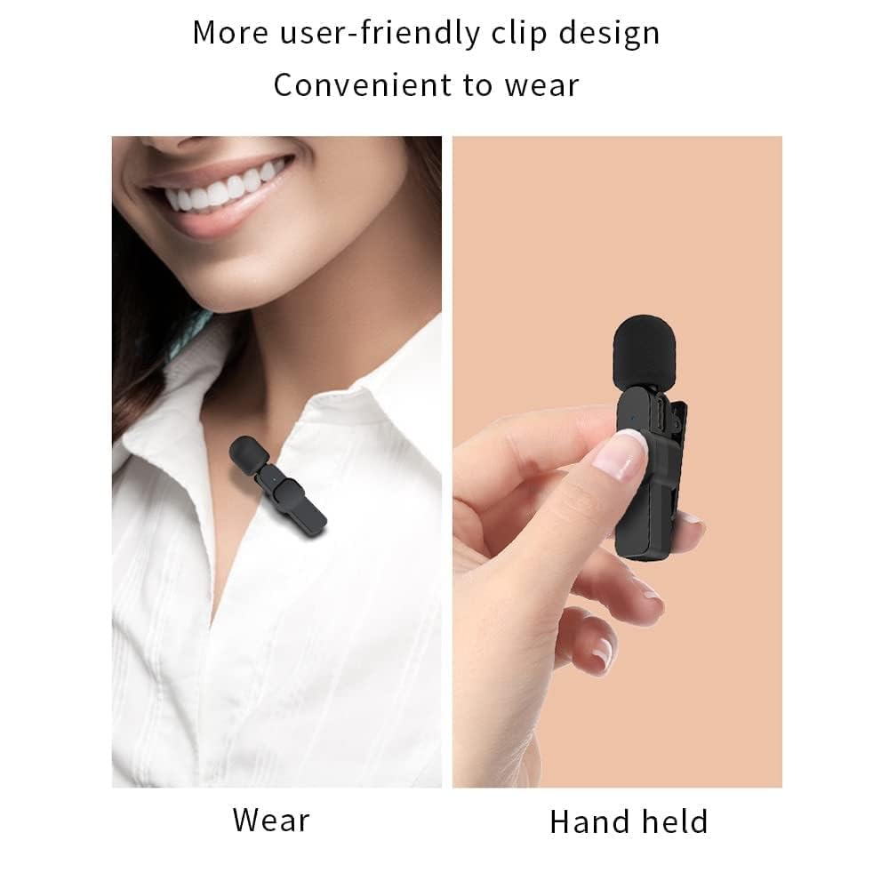 PerfX 4 in 1 K8 Wireless Microphone, Mini Portable Recording Clip Mic with Receiver for All Type-C, Micro U Mobile Phones Camera Laptop for Vlogging YouTube Online Class, Zoom...