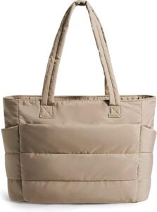 Prplet Tote Bag for Woman | Lightweight Puffy Shoulder Handbag with Multi Compartment | Travel, Office, Gym & Daily Use | Durable Taslan Fabric