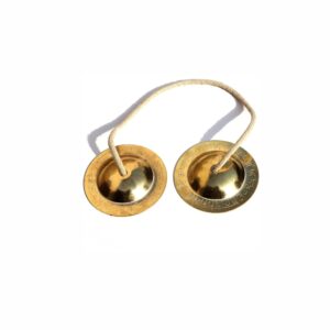Pure Source India Manjeera Jhal For Pooja, Home, Temple & Kirtan Use- kartal instrument-Hand Cymbals Manjira Pair (2.5 INCH - Antique Gold) (50 gm- 1 Pair)