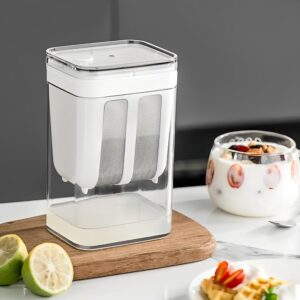 QCen Plastic Greek Yogurt & Hung Curd Maker/Fine Mesh Strainer with Lid/Hung Curd Strainer Box/Home Essentials/Hung Curd/Perfect for Homemade Yogurt/Curd/Cheese & More (1100ml),...