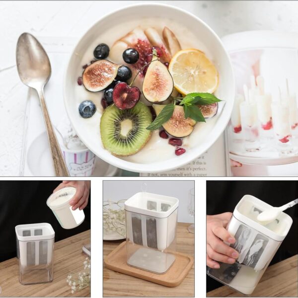 QCen Plastic Greek Yogurt & Hung Curd Maker/Fine Mesh Strainer with Lid/Hung Curd Strainer Box/Home Essentials/Hung Curd/Perfect for Homemade Yogurt/Curd/Cheese & More (1100ml),...