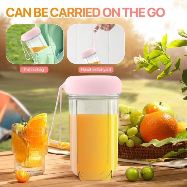 Qlect Portable Blender Electric Juicers Fruit Mixers USB Rechargeable Smoothie Mini Personal Juicer 6 Blades 3Gears With 1500 Mah Rechargeable Battery-Smoothie Blender