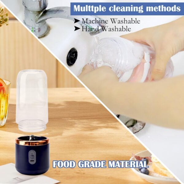 Qlect Portable Blender Electric Juicers Fruit Mixers USB Rechargeable Smoothie Mini Personal Juicer 6 Blades 3Gears With 1500 Mah Rechargeable Battery-Smoothie Blender(Blue)
