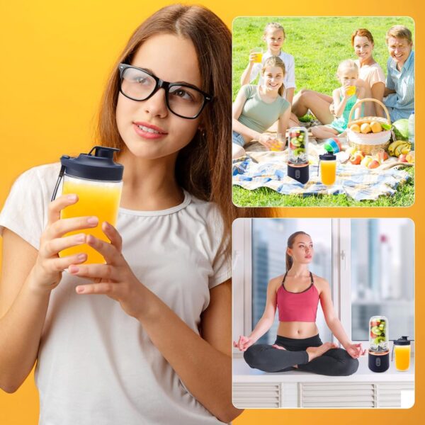 Qlect Portable Blender Electric Juicers Fruit Mixers USB Rechargeable Smoothie Mini Personal Juicer 6 Blades 3Gears With 1500 Mah Rechargeable Battery-Smoothie Blender(Blue)