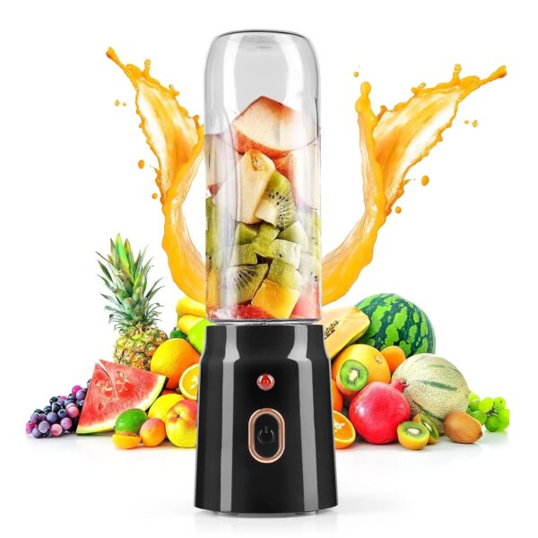 Qlect Portable Blender Electric Juicers Fruit Mixers USB Rechargeable Smoothie Mini Personal Juicer 6 Blades 3Gears With 1500 Mah Rechargeable Battery-Smoothie Blender(Blue)