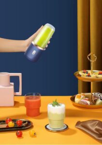 Qlect Portable Blender Electric Juicers Fruit Mixers USB Rechargeable Smoothie Mini Personal Juicer 6 Blades 3Gears With 1500 Mah Rechargeable Battery-Smoothie Blender