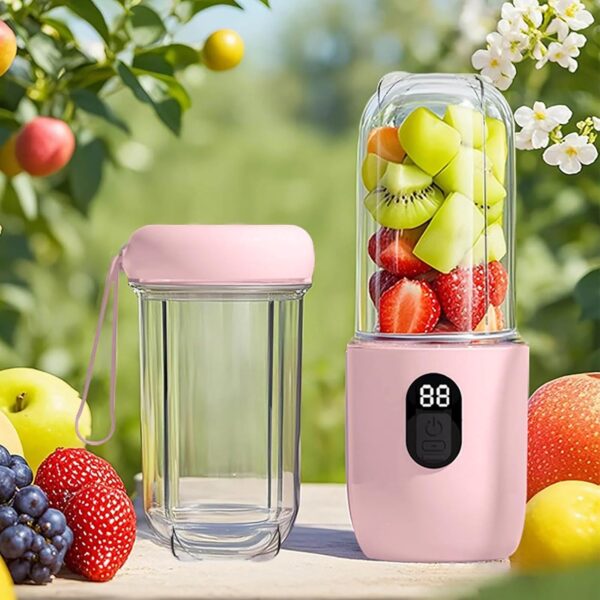 Qlect Portable Blender Electric Juicers Fruit Mixers USB Rechargeable Smoothie Mini Personal Juicer 6 Blades 3Gears With 1500 Mah Rechargeable Battery-Smoothie Blender