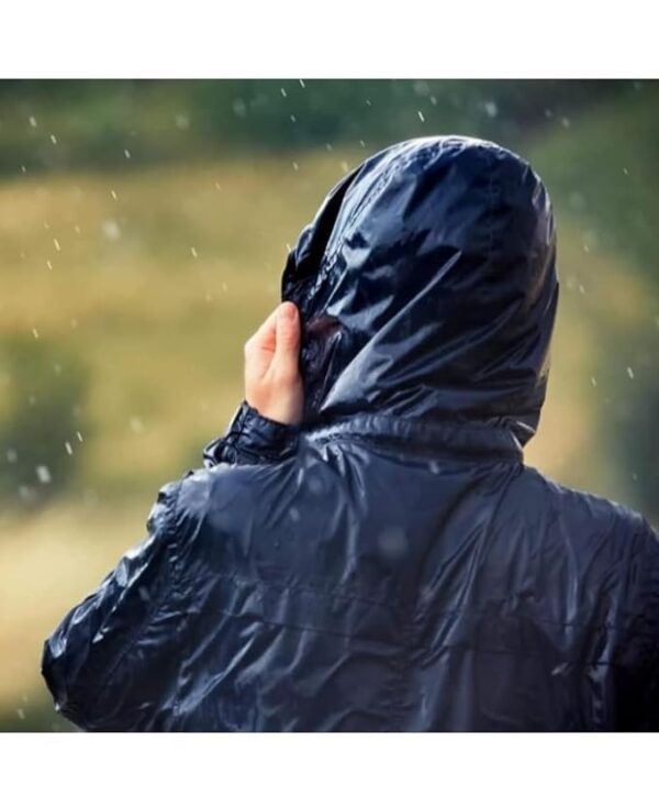 RainCoat for Men Waterproof Raincoat with Pants Polyester RainCoat For Men Bike RainSuit RainJacket Suit Mobile Pocket with Storage Bag (Blue)