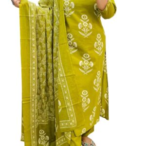 Rangnavi Women's Floral Printed Stright Kurta with Pant & Dupatta Set | Kurta set