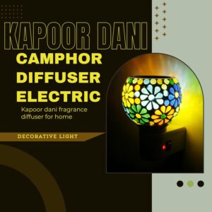 RISOBEX (111) Camphor Diffuser Burner|Kapoor dani Electrical Camphor|Ceramic Aroma Diffuser | Kapoor Dani Night Lamp Essential Oil Camphor Burner for Fragrance with Switch...