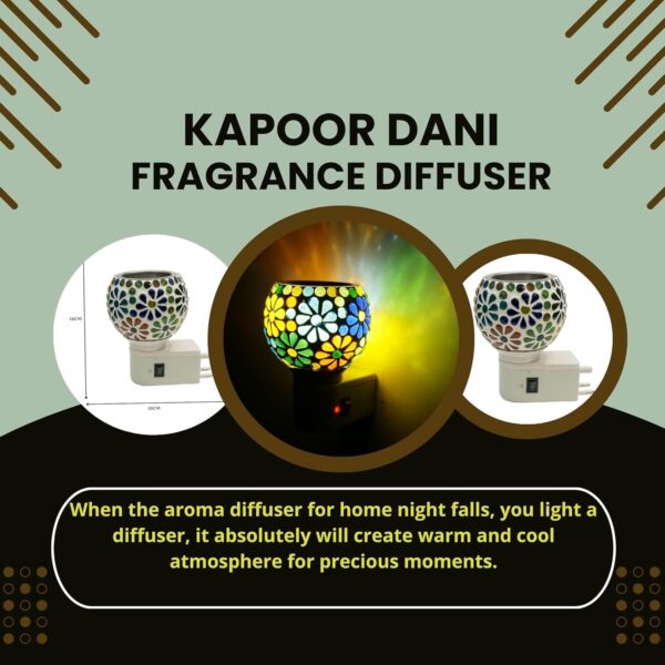 RISOBEX (111) Camphor Diffuser Burner|Kapoor dani Electrical Camphor|Ceramic Aroma Diffuser | Kapoor Dani Night Lamp Essential Oil Camphor Burner for Fragrance with Switch...