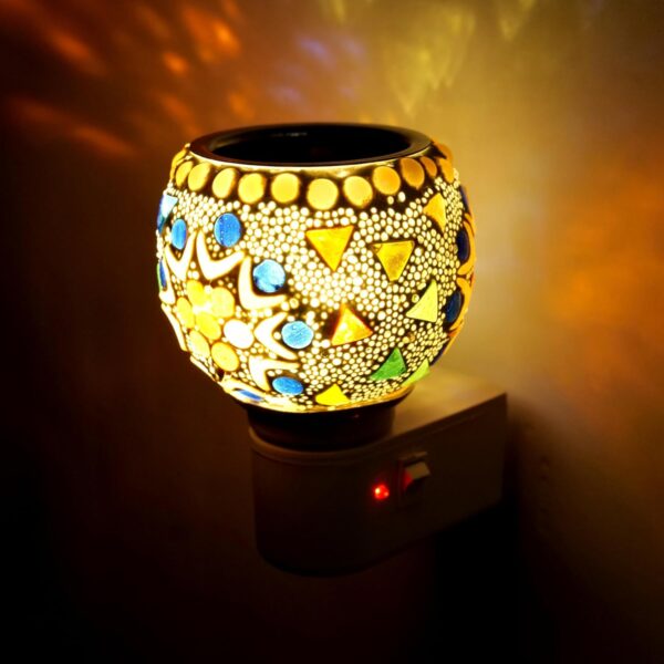 RISOBEX (111) Camphor Diffuser Burner|Kapoor dani Electrical Camphor|Ceramic Aroma Diffuser | Kapoor Dani Night Lamp Essential Oil Camphor Burner for Fragrance with Switch...
