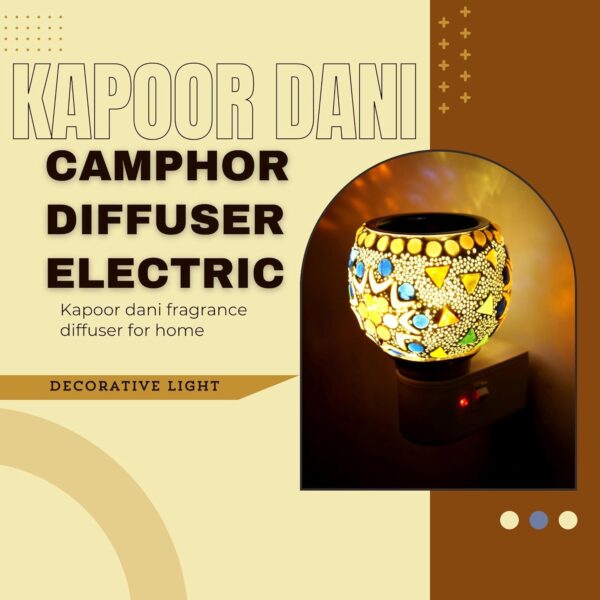 RISOBEX (111) Camphor Diffuser Burner|Kapoor dani Electrical Camphor|Ceramic Aroma Diffuser | Kapoor Dani Night Lamp Essential Oil Camphor Burner for Fragrance with Switch...