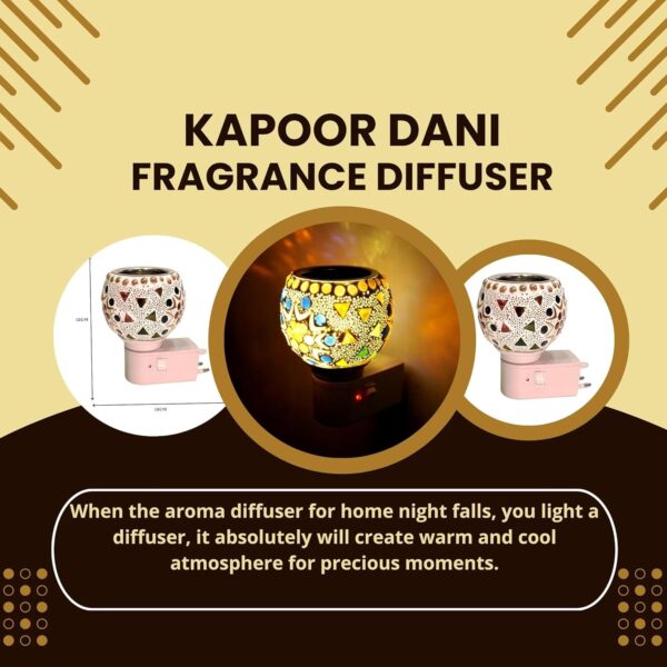 RISOBEX (111) Camphor Diffuser Burner|Kapoor dani Electrical Camphor|Ceramic Aroma Diffuser | Kapoor Dani Night Lamp Essential Oil Camphor Burner for Fragrance with Switch...