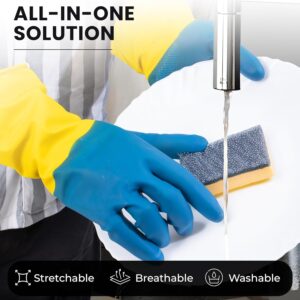 Robustt Heavy Duty Rubber Hand gloves for Dishwashing, gardening, kitchen cleaning