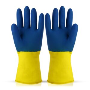 Robustt Heavy Duty Rubber Hand gloves for Dishwashing, gardening, kitchen cleaning