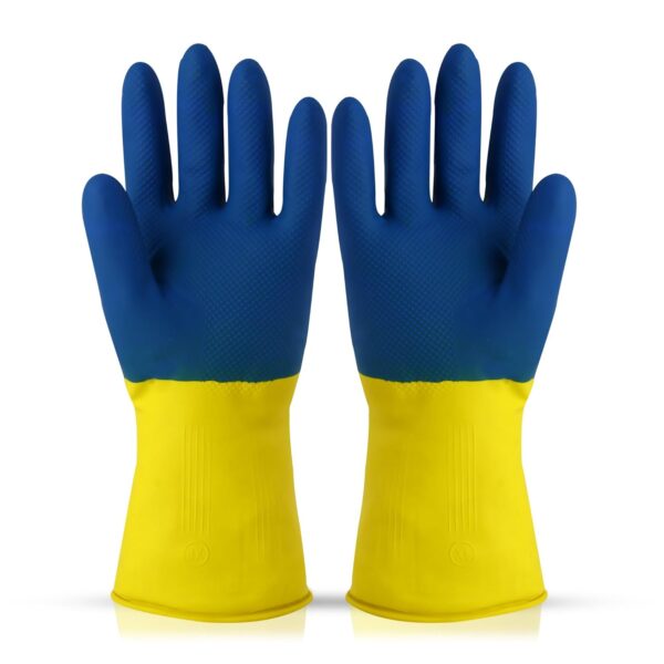 Robustt Heavy Duty Rubber Hand gloves for Dishwashing, gardening, kitchen cleaning
