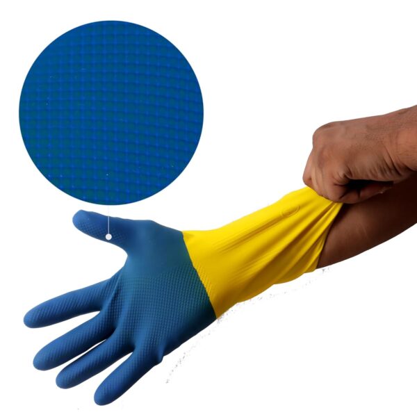 Robustt Heavy Duty Rubber Hand gloves for Dishwashing, gardening, kitchen cleaning