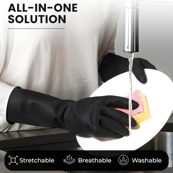 Robustt Heavy Duty Rubber Hand gloves for Dishwashing, gardening, kitchen cleaning
