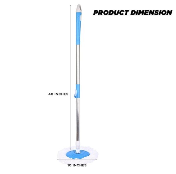 SAFE CHOICE Bucket Spin Mop Stick Rod with Microfiber Refill Pocha Cleaner 360° Adjustable Easy Grip 42 Inches Long Metal Handle for Wet Floor Household Industrial Cleaning &...