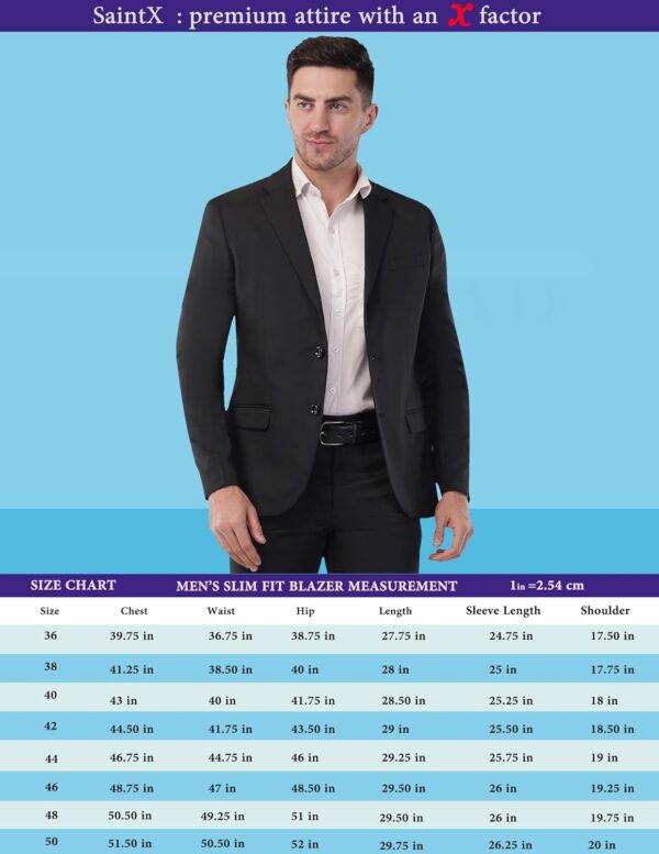 SaintX Men's Formal Blazer | Fully Lined | Slim Fit | Professional Jacket | Premium Business Formal Suit | Office | Wedding | All Purpose