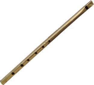Sawastik Super Brand Brass Flute | C Natural Scale Vertical Blow Soprano Bansuri for Beginners & Kids | Classical Indian Musical Instrument