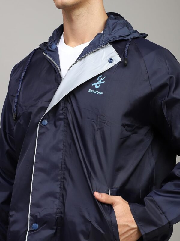 Shasmi Black Rain Coat for Men Waterproof Raincoat with Pants Polyester Double Layer Rain Coat For Men Bike Rain Suit Rain Jacket Suit Inner Mobile Pocket with Storage Bag...