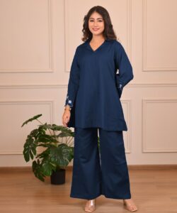 SHIENZY Stylish Printed Cotton Blend Co Ord Set for Women || Casual & Festive Indo-Western Outfit || Kurta Pant Set (1666 Women Co-ord Set)