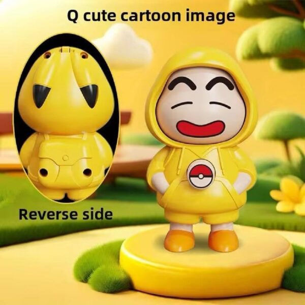 Shinchan Face Changing Keychain | 3D Cartoon Character Key Holder | ABS Action Figure Toy | Unisex Face Changing Model | Fun & Durable Keychain Accessory