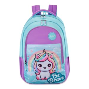 Skybags Pixie 36 Liters School Backpack for Girls With Quick Access Zippered Front Pocket | Soft Touch Fabric, 3 Compartments, Stylish Design | Trendy Backpack for Kids