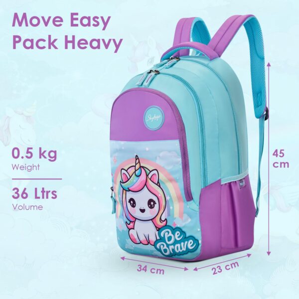 Skybags Pixie 36 Liters School Backpack for Girls With Quick Access Zippered Front Pocket | Soft Touch Fabric, 3 Compartments, Stylish Design | Trendy Backpack for Kids