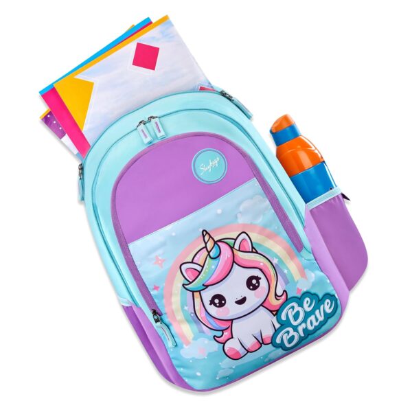 Skybags Pixie 36 Liters School Backpack for Girls With Quick Access Zippered Front Pocket | Soft Touch Fabric, 3 Compartments, Stylish Design | Trendy Backpack for Kids