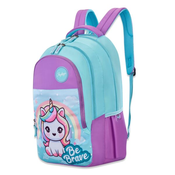 Skybags Pixie 36 Liters School Backpack for Girls With Quick Access Zippered Front Pocket | Soft Touch Fabric, 3 Compartments, Stylish Design | Trendy Backpack for Kids