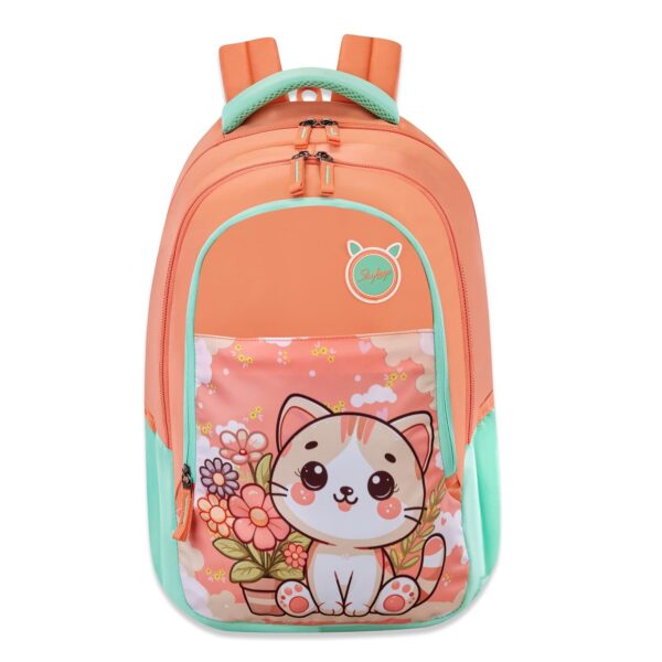Skybags Pixie 36 Liters School Backpack for Girls With Quick Access Zippered Front Pocket | Soft Touch Fabric, 3 Compartments, Stylish Design | Trendy Backpack for Kids