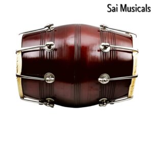 SM' Sai Musicals Professinal Mango Wood Nut & Bold Fitting Dholak Pooja Bhajan& for Musicals events Brown Colour