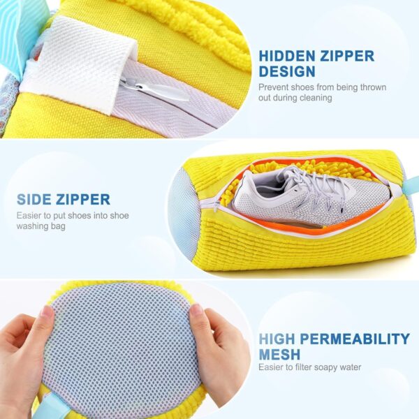 SONANI Lifestyle Shoe Washing Machine Bag – 360° Cleaning Reusable Shoe Washing Bag with Invisible Zipper, Durable Shoe Bag for Sneakers, Universal Size Laundry Bags (Pack of 1...