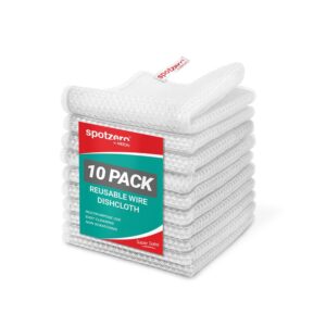 Spotzero By Milton Non-Scratch Steel Wire Dish Cloth (Pack of 10) I Multipurpose Scrubber for Kitchen Utensils, Sinks, Counter & More I Wet and Dry Cleaning for Kitchen & Home