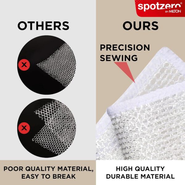 Spotzero By Milton Non-Scratch Steel Wire Dish Cloth (Pack of 10) I Multipurpose Scrubber for Kitchen Utensils, Sinks, Counter & More I Wet and Dry Cleaning for Kitchen & Home