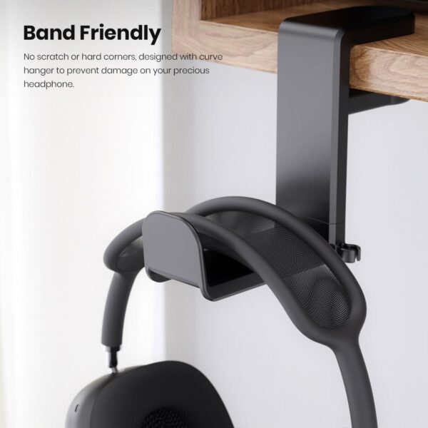 Techzere Headphone Stand Holder 360 Degree Swivel for Table Hanging Hook for Gaming and Regular Headphones Black