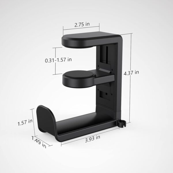 Techzere Headphone Stand Holder 360 Degree Swivel for Table Hanging Hook for Gaming and Regular Headphones Black